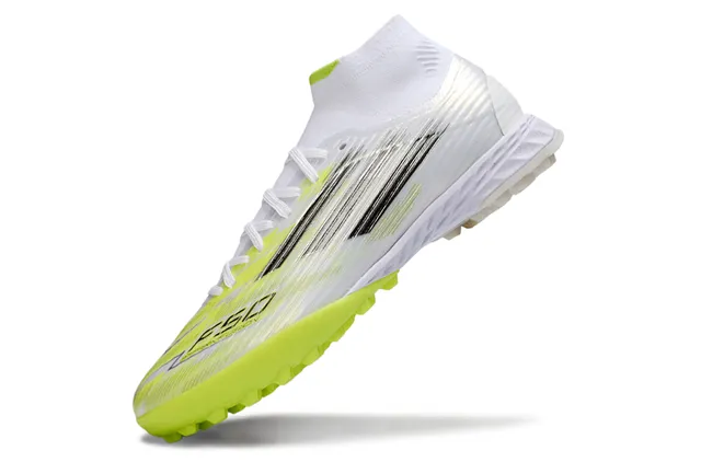 Nike Phantom GT Blanco y Amarillo Alta Corte Ajuste de Calcetín Superior Césped Artificial Zapatos de Fútbol 3