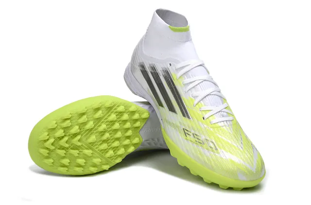 Nike Phantom GT Blanco y Amarillo Alta Corte Ajuste de Calcetín Superior Césped Artificial Zapatos de Fútbol 7