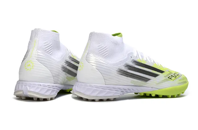 Nike Phantom GT Blanco y Amarillo Alta Corte Ajuste de Calcetín Superior Césped Artificial Zapatos de Fútbol 4