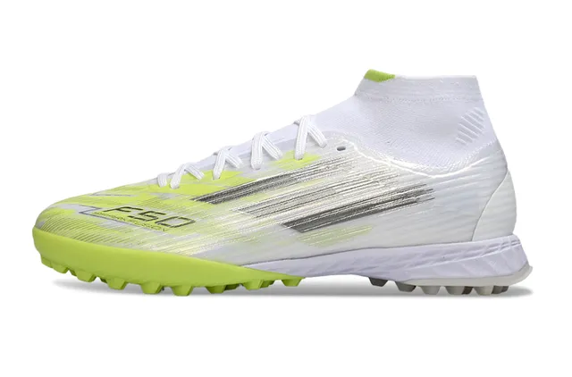 Nike Phantom GT Blanco y Amarillo Alta Corte Ajuste de Calcetín Superior Césped Artificial Zapatos de Fútbol 6