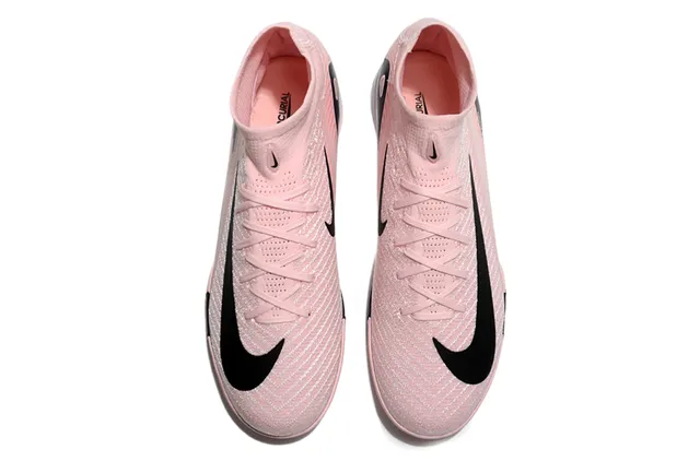 Nike أحذية كرة القدم تورف عالية الارتفاع كولار سوك فيت نسيج ناعم أعلى وردي أسود 2