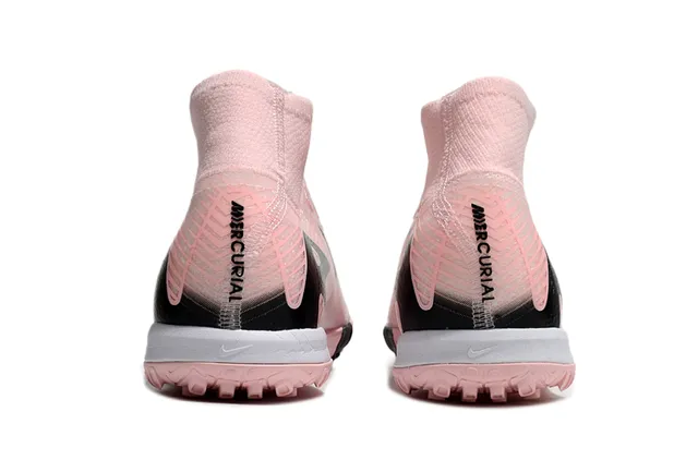 Nike أحذية كرة القدم تورف عالية الارتفاع كولار سوك فيت نسيج ناعم أعلى وردي أسود 4
