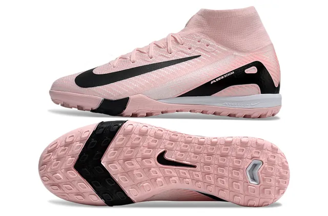 Nike أحذية كرة القدم تورف عالية الارتفاع كولار سوك فيت نسيج ناعم أعلى وردي أسود 5