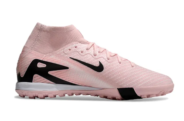 Nike أحذية كرة القدم تورف عالية الارتفاع كولار سوك فيت نسيج ناعم أعلى وردي أسود 7