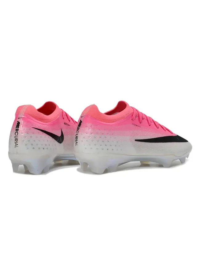 Nike Chuteiras de Futebol Rosa e Preto Low-Cut Sock-Fit Upper Sola Placa Soleplate Iridiscente Holográfica para Gramado Firme 5
