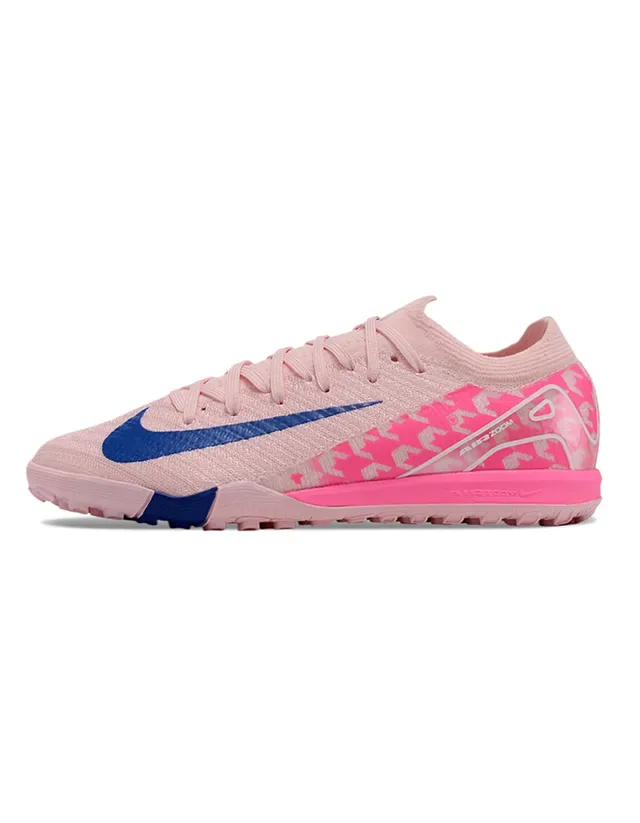 Nike Tênis com parte superior de malha rosa e azul, overlay lateral com padrão 3