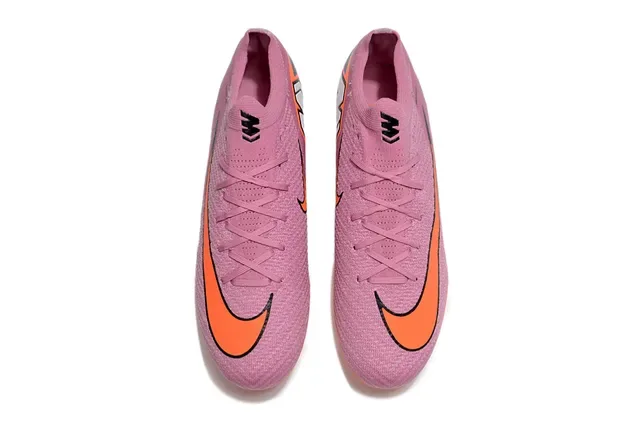 Nike Chaussures de Football Col Dynamic Fit Partie Supérieure en Tricot Rose Orange pour Terrain Ferme 2