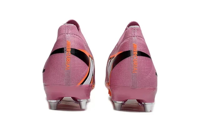 Nike Chaussures de Football Col Dynamic Fit Partie Supérieure en Tricot Rose Orange pour Terrain Ferme 4