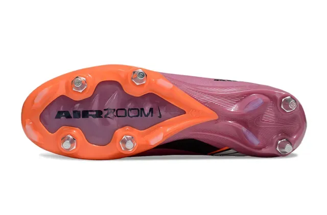 Nike Chaussures de Football Col Dynamic Fit Partie Supérieure en Tricot Rose Orange pour Terrain Ferme 6