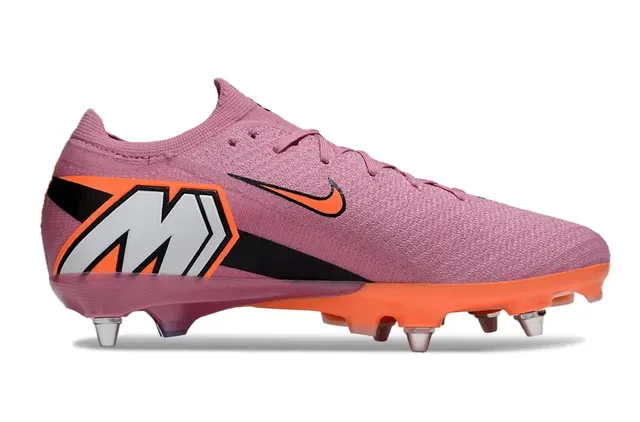 Nike Chaussures de Football Col Dynamic Fit Partie Supérieure en Tricot Rose Orange pour Terrain Ferme 7