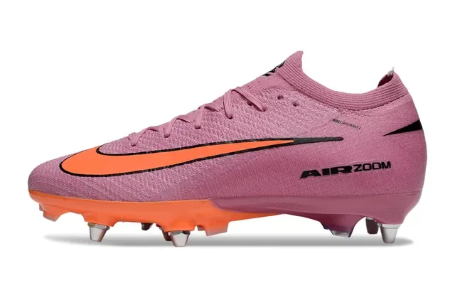 Nike Chaussures de Football Col Dynamic Fit Partie Supérieure en Tricot Rose Orange pour Terrain Ferme 8