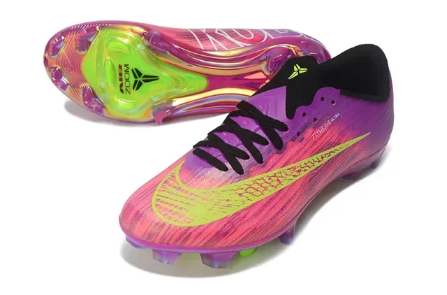 Nike Purple Green Iridescent Gradient Upper Neon Lime Accents Firm-Ground Soccer Shoes 4