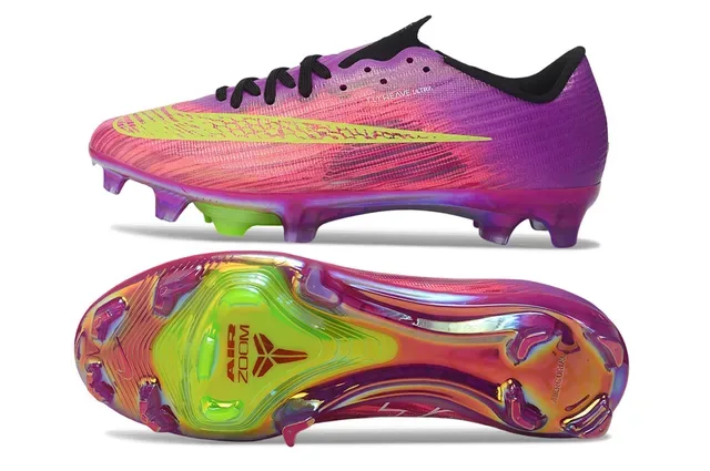 Nike Purple Green Iridescent Gradient Upper Neon Lime Accents Firm-Ground Soccer Shoes 6