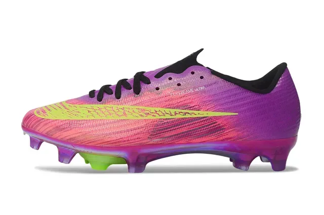 Nike Purple Green Iridescent Gradient Upper Neon Lime Accents Firm-Ground Soccer Shoes 7