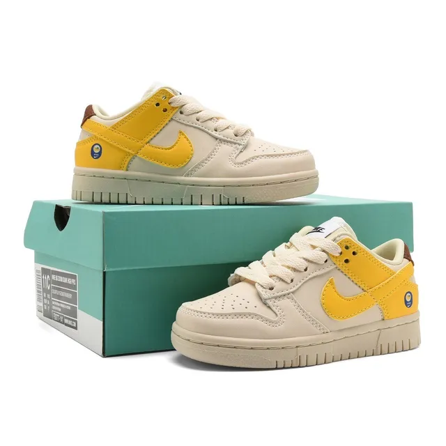 Nike SB Dunk Low কমলা এবং ক্রিম হলুদ স্কেটবোর্ড জুতো 3