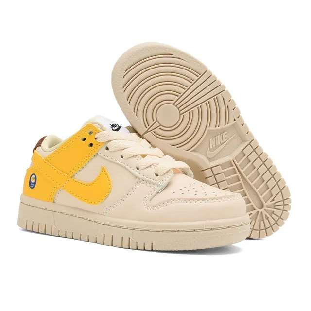Nike SB Dunk Low কমলা এবং ক্রিম হলুদ স্কেটবোর্ড জুতো 4
