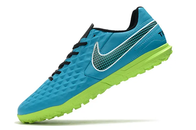 Nike Tiempo Turf blancos y verde neón Turf zapatos de fútbol 2