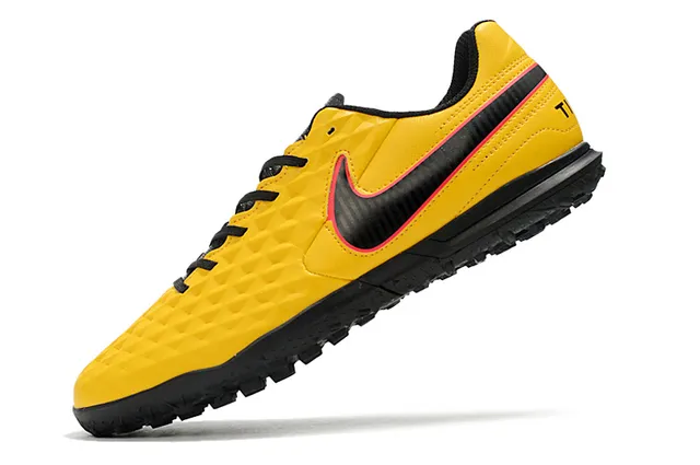 Nike Tiempo Turf blancos y verde neón Turf zapatos de fútbol 9
