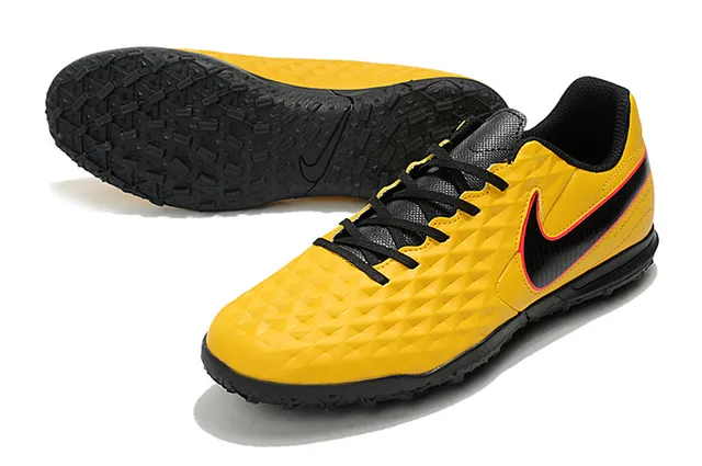 Nike Tiempo Turf blancos y verde neón Turf zapatos de fútbol 10