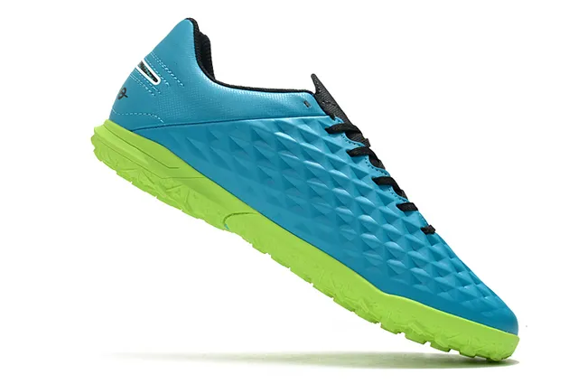 Nike Tiempo Turf blancos y verde neón Turf zapatos de fútbol 15
