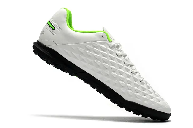 Nike Tiempo Turf blancos y verde neón Turf zapatos de fútbol 16