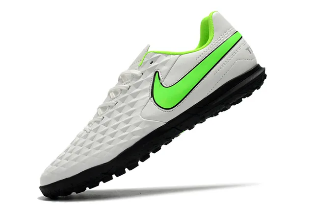 Nike Tiempo Turf blancos y verde neón Turf zapatos de fútbol 17