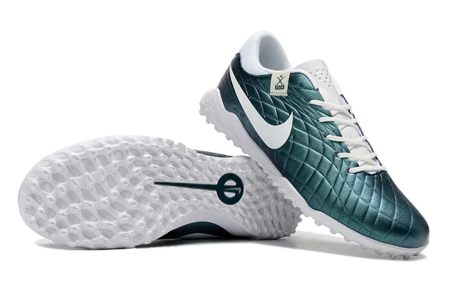 Nike Tiempo X 2024 Metallic Teal Turf Soccer Shoes 4