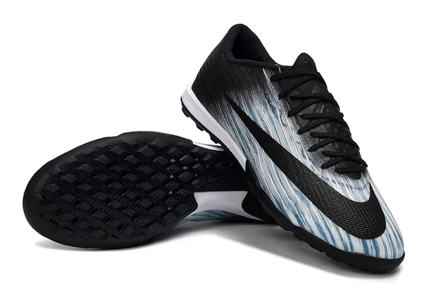 Nike Vapor Ultra 黑色蓝色针织上层波浪渐变图案草地足球鞋 4