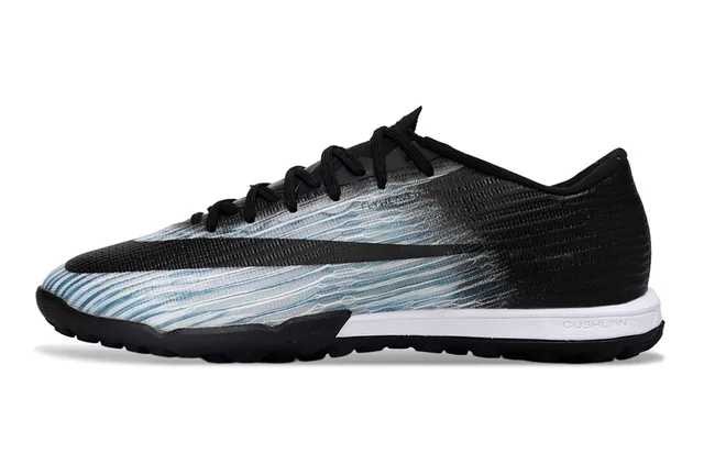 Nike Vapor Ultra 黑色蓝色针织上层波浪渐变图案草地足球鞋 7