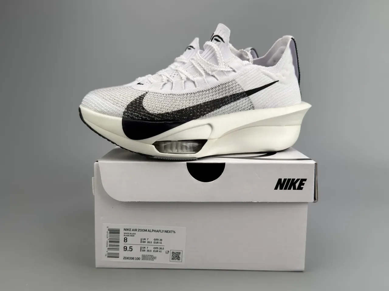 Nike Blancs Noirs Knit Upper Visible Air Unit Chaussures de Running 4