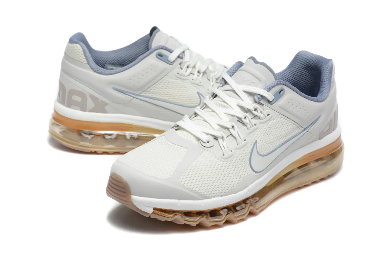 Nike White Blue Mesh Upper Full-Length Visible Air Unit Running Shoes 5