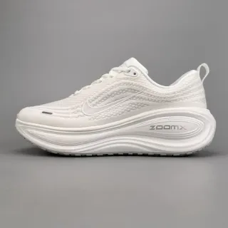 Nike branco cinza engenheirado tricô superior esculpido onda solado intermediário corrida sapatos