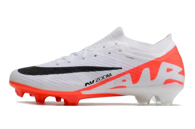 Nike Blanc et Orange Flyknit Upper Low-Cut Collar Chaussures de Football Firm-Ground 6