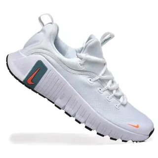 Nike أبيض برتقالي منحوت مدبب كعب وسط شبكي محبوكة علوية أسلوب حياة أحذية رياضية