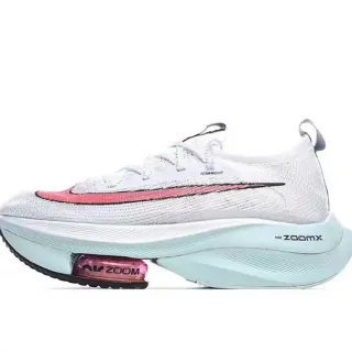 Nike Branco Rosa Atomknit Parte superior Comprimento total ZoomX Sola intermediária Tênis de corrida