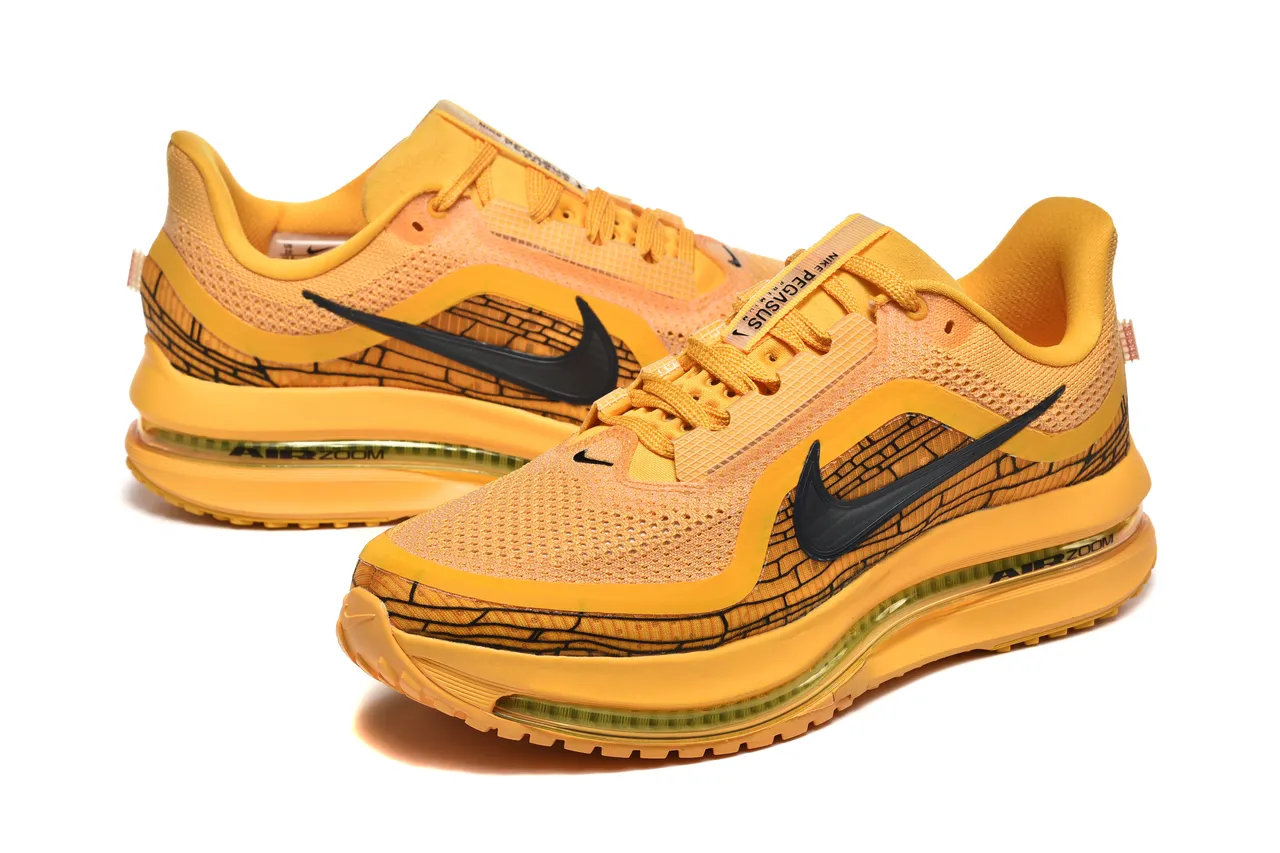 Nike Jaune Noir Upper en Maille Ingénierée Longueur Complète Air Zoom Unité Chaussures de Course 2