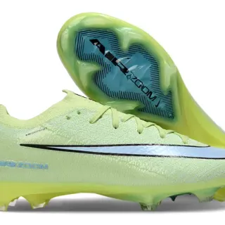 Nike Jaune Bleu Tricoté Upper Transparente Air Zoom Unité de Talon Terrain Ferme Chaussures de Football