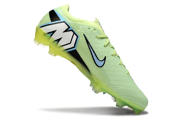 Nike Amarillo Azul Tejido Superior Transparente Air Zoom Unidad de Talón Césped Firme Zapatos de Fútbol 2