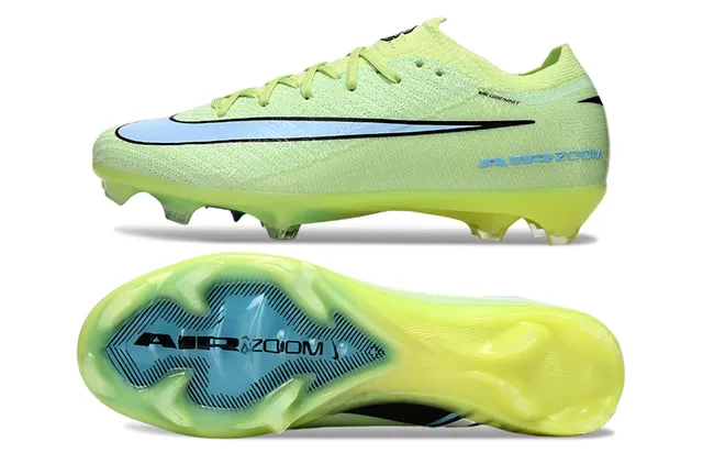 Nike Amarillo Azul Tejido Superior Transparente Air Zoom Unidad de Talón Césped Firme Zapatos de Fútbol 6