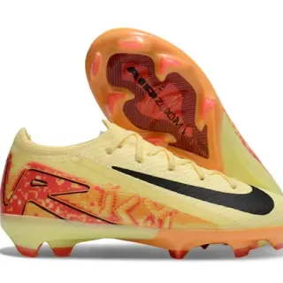 Nike Chuteiras de futebol amarelo laranja upper knit overlay gráfico pixelado terreno firme