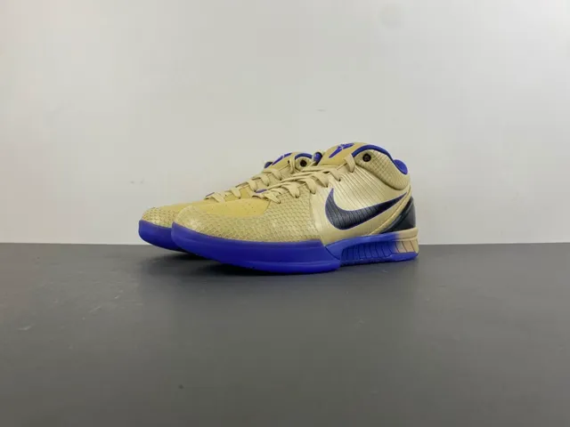 Nike Zoom Kobe IV बेज और रॉयल ब्लू बास्केटबॉल जूते 12