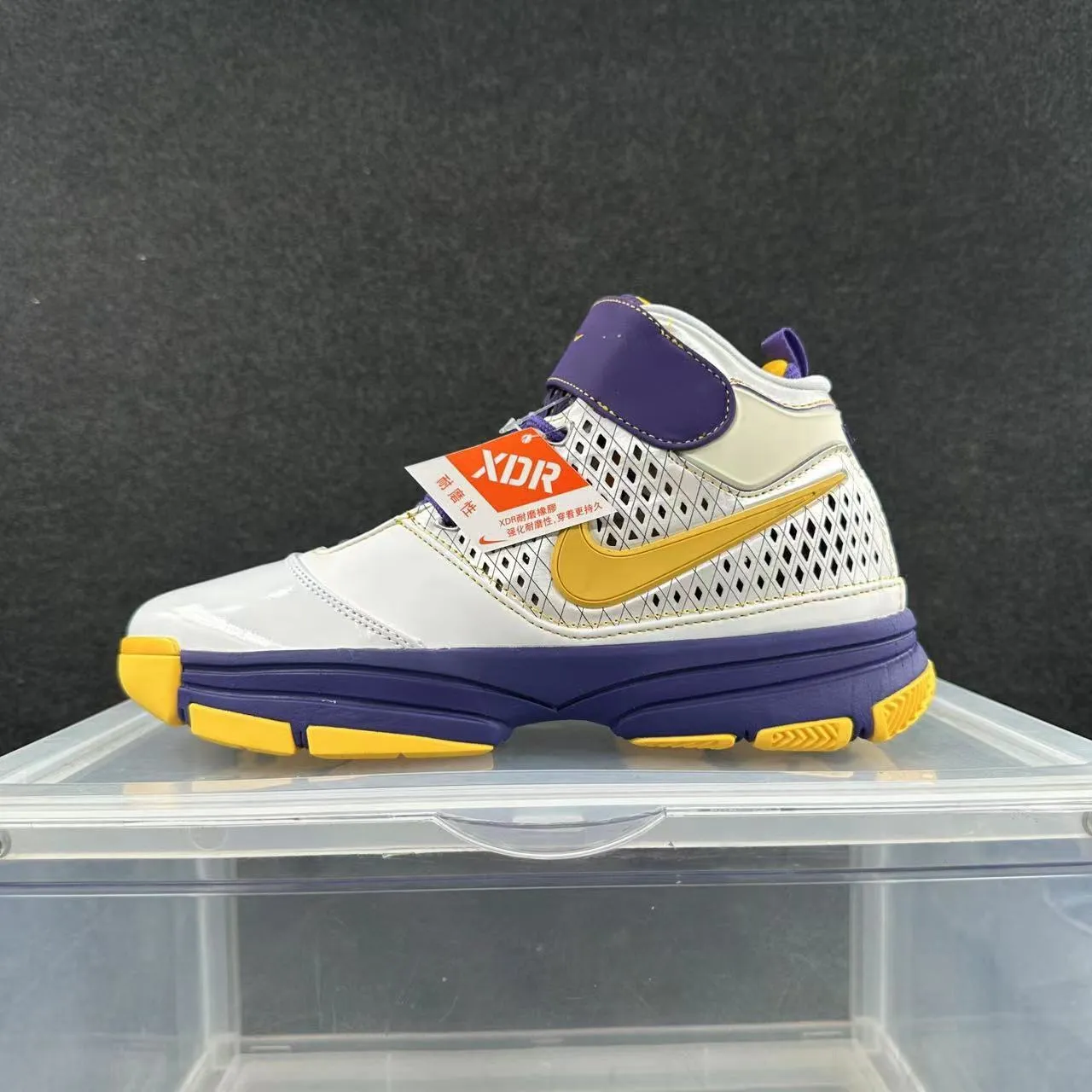 Nike Zoom Kobe IV সাদা বেগুনি হলুদ বাস্কেটবল শু 2