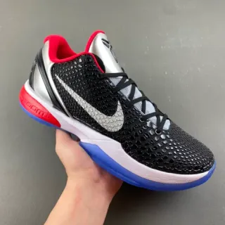 Nike Zoom Kobe VI Zapatos de baloncesto Negro Plata Rojo Azul