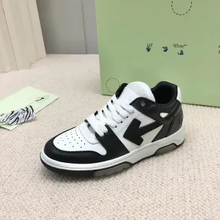 Off-White Arrow Black Low-Top Layered Leather-Mesh Lifestyle Sneakers