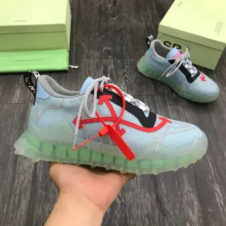 Off-White Blue Red Mesh Upper Arrow Zip-Tie Chunky Sneakers