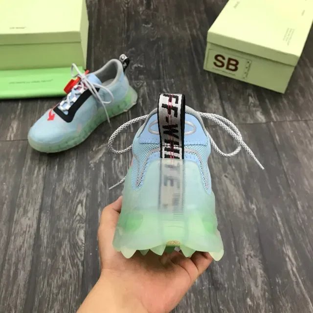 Off-White أزرق أحمر شبكي علوى سهم Zip-Tie حذاء رياضي سميك 3