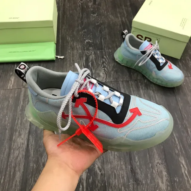 Off-White أزرق أحمر شبكي علوى سهم Zip-Tie حذاء رياضي سميك 6