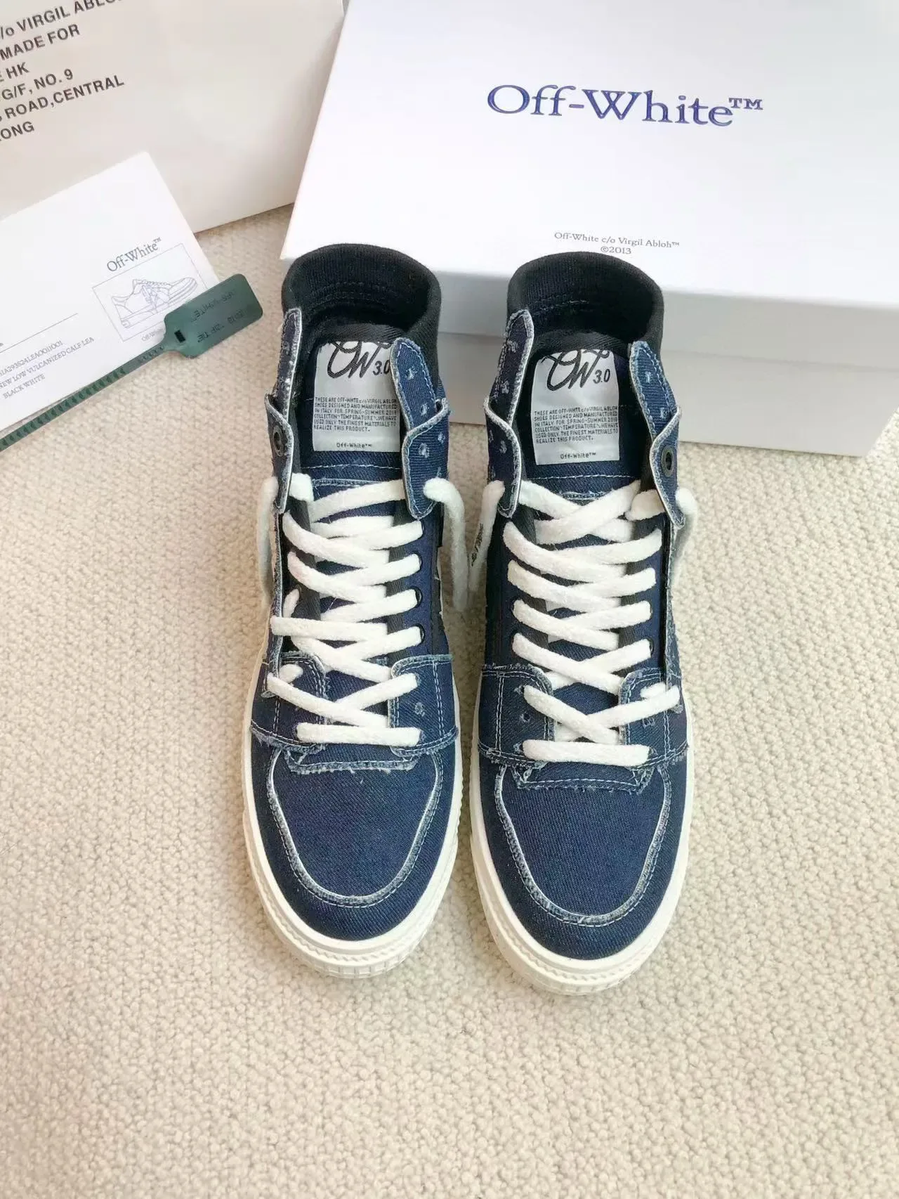 Off-White 牛仔高帮生活方式运动鞋 3