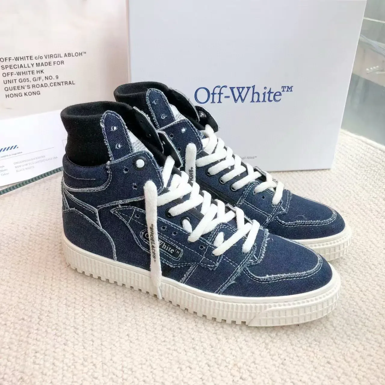 Off-White 牛仔高帮生活方式运动鞋 4