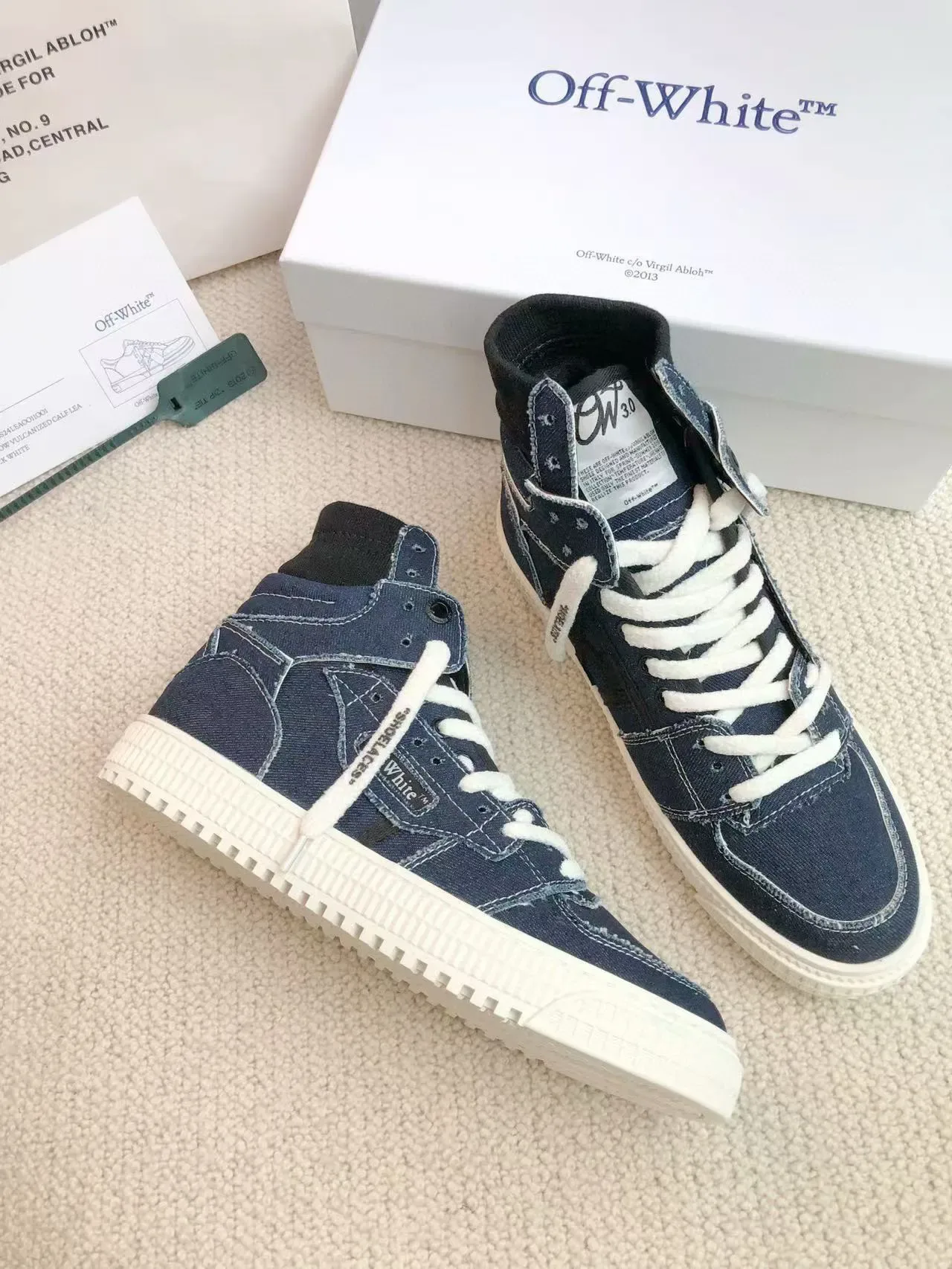 Off-White 牛仔高帮生活方式运动鞋 5
